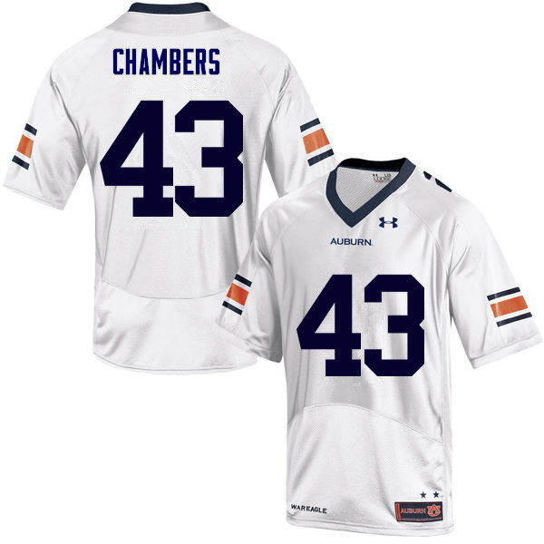 Men's Auburn Tigers #43 Cedric Chambers White College Stitched Football Jersey
